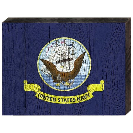 DESIGNOCRACY Navy Military Patriotic Flag Art on Board Wall Decor 85098NV18